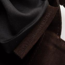 مملوكة مسبقًا Fendi Zucca Brown Suede Shoulder Bag