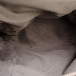 Pre Owned Fendi Tobacco Zucca Canvas Patent Satchel 