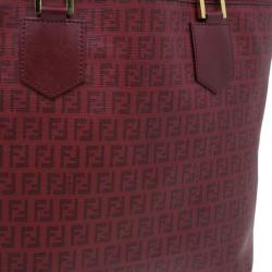 مملوكة مسبقًا Fendi Red Zucchino Spalmati Drawstring Top Tote