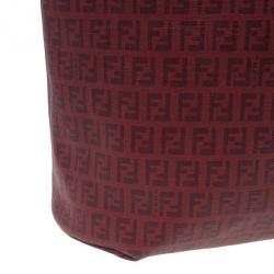 مملوكة مسبقًا Fendi Red Zucchino Spalmati Drawstring Top Tote