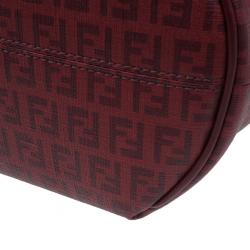 مملوكة مسبقًا Fendi Red Zucchino Spalmati Drawstring Top Tote