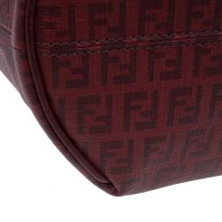 مملوكة مسبقًا Fendi Red Zucchino Spalmati Drawstring Top Tote
