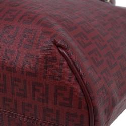 مملوكة مسبقًا Fendi Red Zucchino Spalmati Drawstring Top Tote