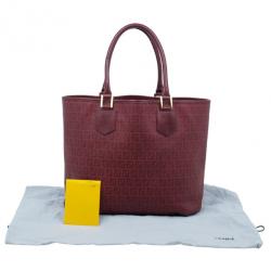 مملوكة مسبقًا Fendi Red Zucchino Spalmati Drawstring Top Tote