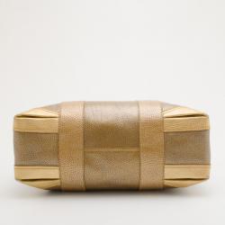 مملوكة مسبقًا Fendi Bronze Metallic Leather 'B.Mix' Large Bowler Bag