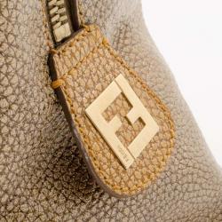 مملوكة مسبقًا Fendi Bronze Metallic Leather 'B.Mix' Large Bowler Bag