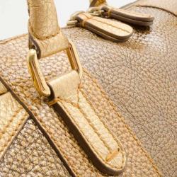 مملوكة مسبقًا Fendi Bronze Metallic Leather 'B.Mix' Large Bowler Bag