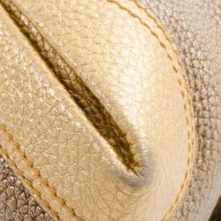 مملوكة مسبقًا Fendi Bronze Metallic Leather 'B.Mix' Large Bowler Bag