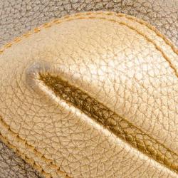 مملوكة مسبقًا Fendi Bronze Metallic Leather 'B.Mix' Large Bowler Bag