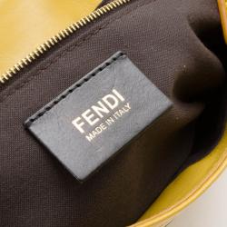 Fendi Yellow Maxi Borsa Vitello Baguette Shoulder Bag 