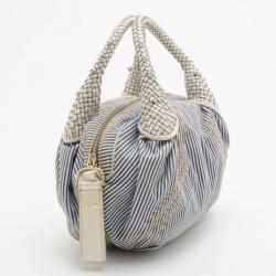 Pre Owned Fendi Striped Denim Spy Bag