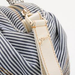 Pre Owned Fendi Striped Denim Spy Bag