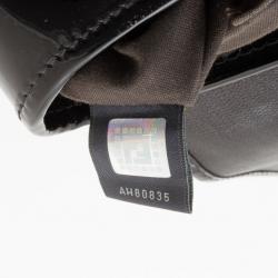 Pre Owned Fendi Black Leather Flap B Bag