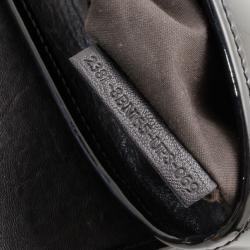 Pre Owned Fendi Black Leather Flap B Bag
