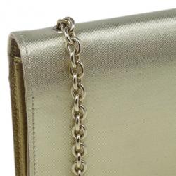 Pre Owned حقيبة فندي ستان ذهبي ميتالك كلتش