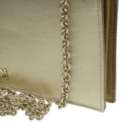 Pre Owned حقيبة فندي ستان ذهبي ميتالك كلتش