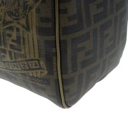 Pre Owned حقيبة يد بوسطن فندي زوكا طبع بالازو جلد ذهبية