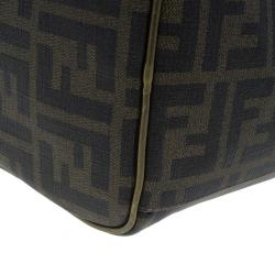 Pre Owned حقيبة يد بوسطن فندي زوكا طبع بالازو جلد ذهبية