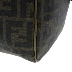 Pre Owned حقيبة يد بوسطن فندي زوكا طبع بالازو جلد ذهبية