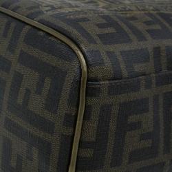 Pre Owned حقيبة يد بوسطن فندي زوكا طبع بالازو جلد ذهبية