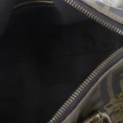 Pre Owned حقيبة يد بوسطن فندي زوكا طبع بالازو جلد ذهبية