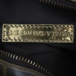 Pre Owned حقيبة يد بوسطن فندي زوكا طبع بالازو جلد ذهبية