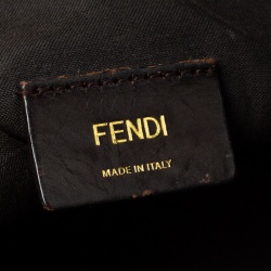 Pre Owned Fendi Tobacco/Magenta Zucca Canvas Forever Bauletto Boston Bag