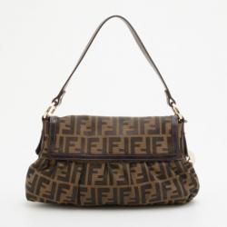 Pre Owned Fendi Zucca Tobacco Chef Hobo