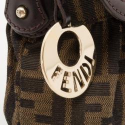 Pre Owned Fendi Zucca Tobacco Chef Hobo