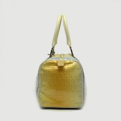 Pre Owned Fendi Yellow & Blue Sequined Forever Boston Satchel 