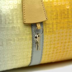 Pre Owned Fendi Yellow & Blue Sequined Forever Boston Satchel 