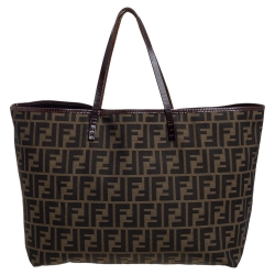 مملوكة مسبقًا Fendi Tobacco Zucca Canvas and Leather Shopper Tote