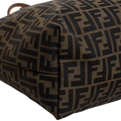 مملوكة مسبقًا Fendi Tobacco Zucca Canvas and Leather Shopper Tote