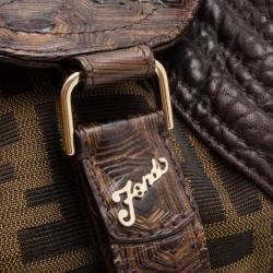 Pre Owned Fendi Zucca Turtle Small Spy Bag