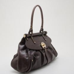 مملوكة مسبقًا Fendi Brown Leather Croc Embossed Medium 'Magic' Bag