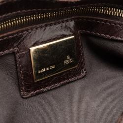 مملوكة مسبقًا Fendi Brown Leather Croc Embossed Medium 'Magic' Bag