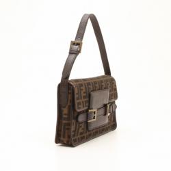 Pre Owned Fendi Tobacco Monogram Zucca Shoulder Bag 