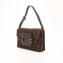 Pre Owned Fendi Tobacco Monogram Zucca Shoulder Bag 