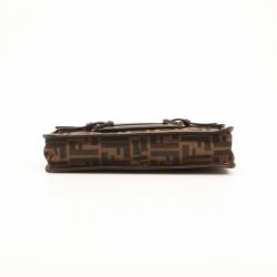 Pre Owned Fendi Tobacco Monogram Zucca Shoulder Bag 