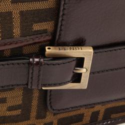 Pre Owned Fendi Tobacco Monogram Zucca Shoulder Bag 