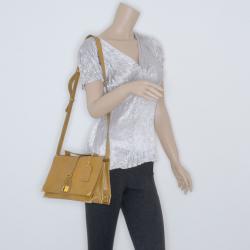 Pre Owned Fendi Tan Dimpled Leather Classic No.1 Flap Shoulder Bag