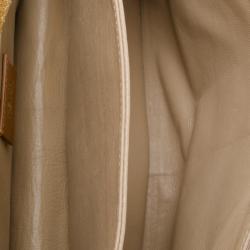 Pre Owned Fendi Tan Dimpled Leather Classic No.1 Flap Shoulder Bag