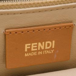 Pre Owned Fendi Tan Dimpled Leather Classic No.1 Flap Shoulder Bag