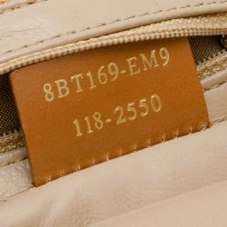 Pre Owned Fendi Tan Dimpled Leather Classic No.1 Flap Shoulder Bag