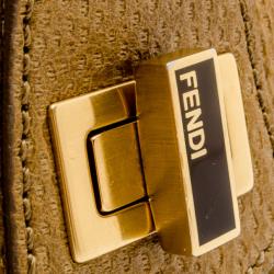 Pre Owned Fendi Tan Dimpled Leather Classic No.1 Flap Shoulder Bag