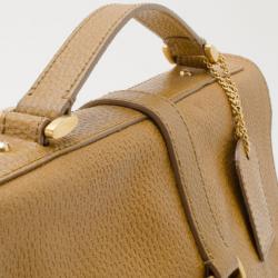 Pre Owned Fendi Tan Dimpled Leather Classic No.1 Flap Shoulder Bag