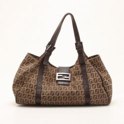 Pre Owned Fendi Tobacco Zucchino Large Shoulder Bag
