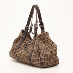 Pre Owned Fendi Tobacco Zucchino Large Shoulder Bag
