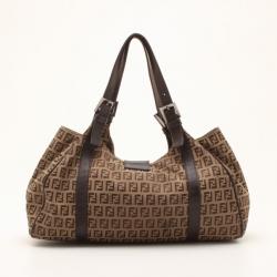 Pre Owned Fendi Tobacco Zucchino Large Shoulder Bag