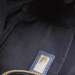 Pre Owned Fendi Navy Leather Zuchino Shoulder Bag  